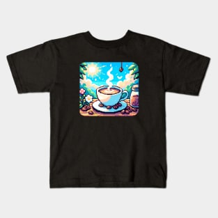 Coffee Brunch Since Established Cafe Vintage Kids T-Shirt